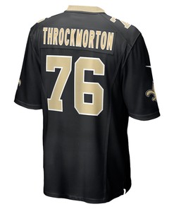 Calvin Throckmorton New Orleans Saints Game Player Jersey - Black