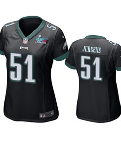Cam Jurgens 51 Philadelphia Eagles Super Bowl LVII Black Game Jersey - Women