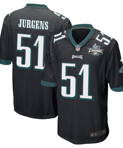 Cam Jurgens 51 Philadelphia Eagles Super Bowl LVII Champions 2 Stars Men Game Jersey - Black