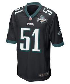 Cam Jurgens 51 Philadelphia Eagles Super Bowl LVII Champions 2 Stars Men Game Jersey - Black