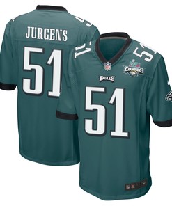 Cam Jurgens 51 Philadelphia Eagles Super Bowl LVII Champions 2 Stars Men Game Jersey - Midnight Green