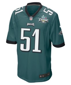 Cam Jurgens 51 Philadelphia Eagles Super Bowl LVII Champions 2 Stars Men Game Jersey - Midnight Green