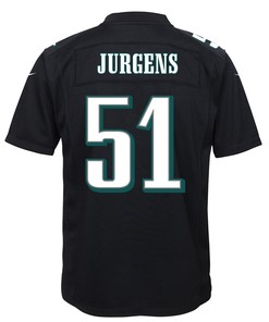 Cam Jurgens 51 Philadelphia Eagles Super Bowl LVII Champions 2 Stars Youth Game Jersey - Black