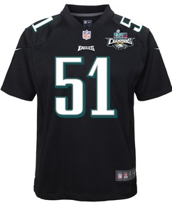 Cam Jurgens 51 Philadelphia Eagles Super Bowl LVII Champions 2 Stars Youth Game Jersey - Black
