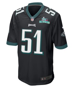Cam Jurgens 51 Philadelphia Eagles Super Bowl LVII Champions Men Game Jersey - Black