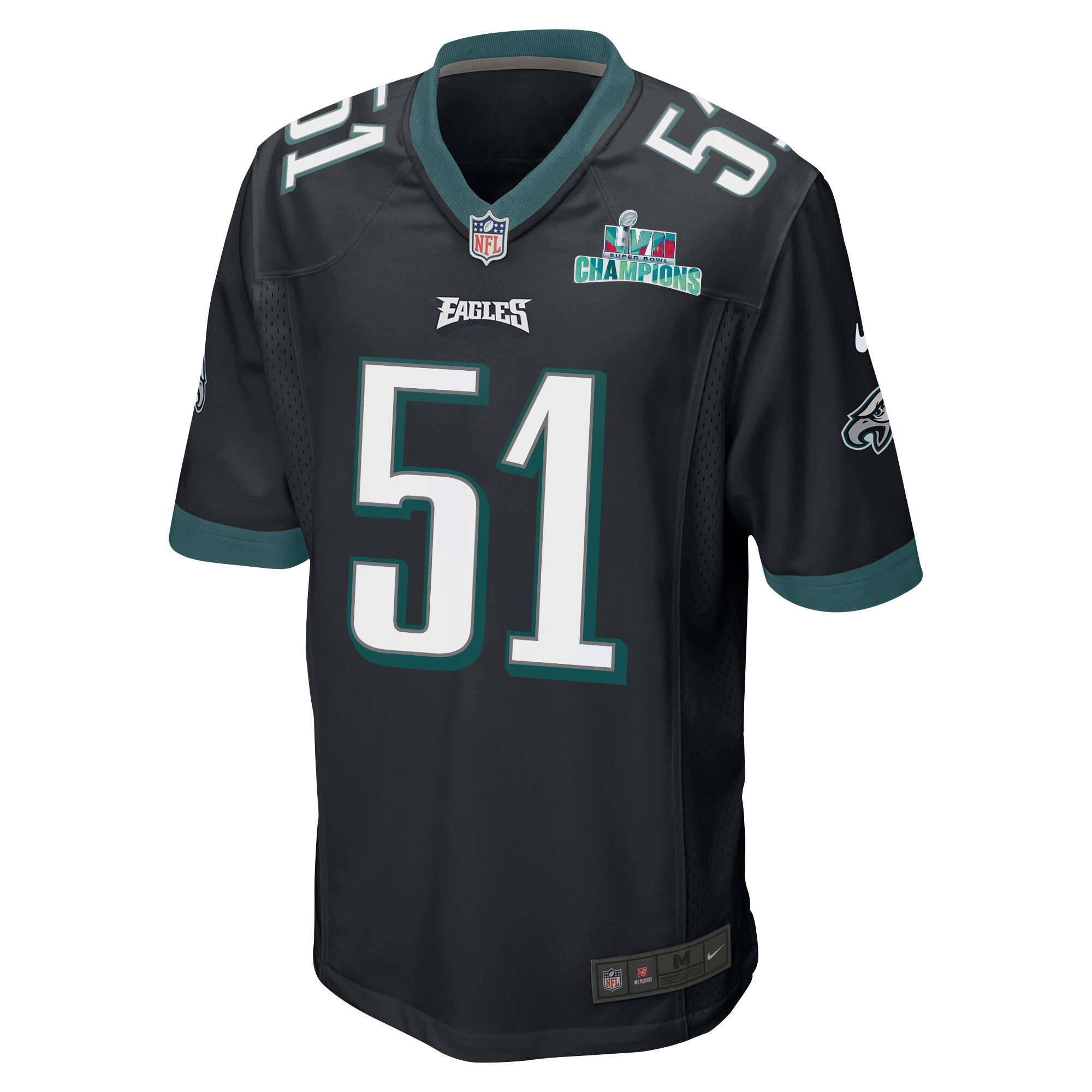 Cam Jurgens 51 Philadelphia Eagles Super Bowl LVII Champions Men Game Jersey - Black