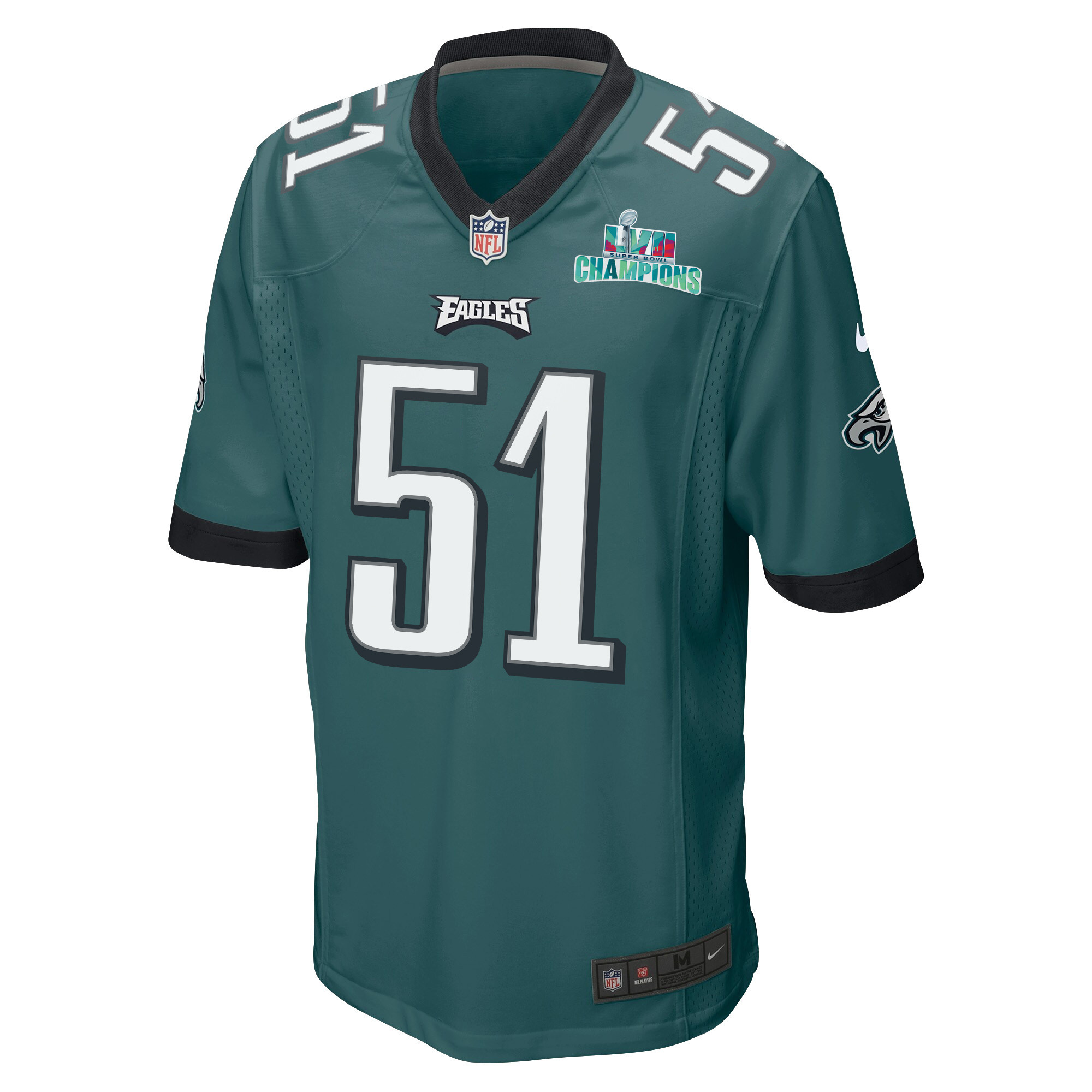 Cam Jurgens 51 Philadelphia Eagles Super Bowl LVII Champions Men Game Jersey - Midnight Green
