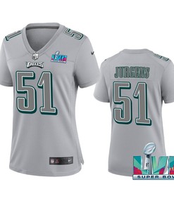 Cam Jurgens 51 Philadelphia Eagles Super Bowl LVII Game Jersey - Women Gray