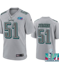 Cam Jurgens 51 Philadelphia Eagles Super Bowl LVII Patch Atmosphere Fashion Game Jersey - Gray