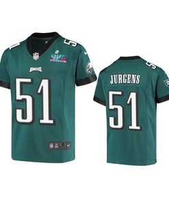 Cam Jurgens 51 Philadelphia Eagles Youth Super Bowl LVII Game Jersey - Green