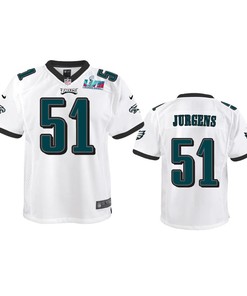 Cam Jurgens 51 Philadelphia Eagles Youth Super Bowl LVII Game Jersey - White