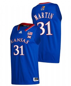Cam Martin 31 Blue Kansas Jayhawks 2023 Away College Basketball Jersey