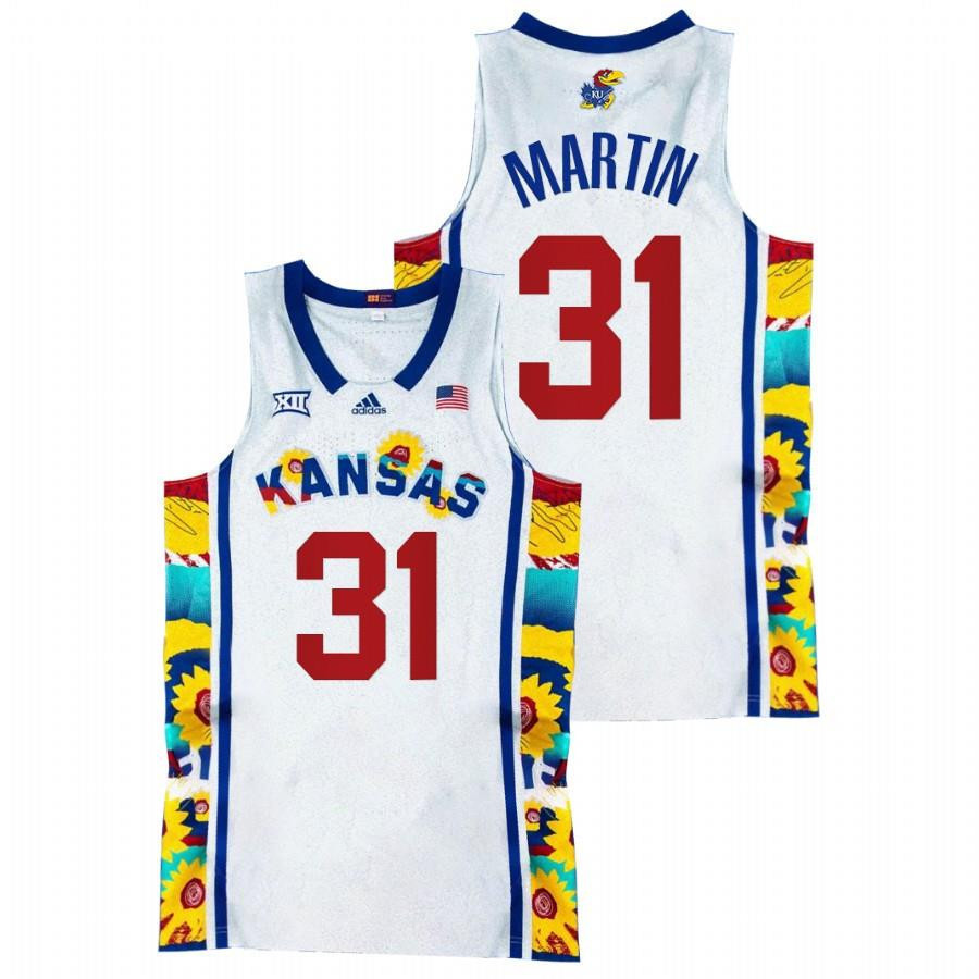 Cam Martin 31 Kansas Jayhawks 2022 Sunflower Showdown Basketball Men Jersey - White