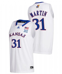 Cam Martin 31 Kansas Jayhawks 2023 College Basketball Home Men Jersey - White