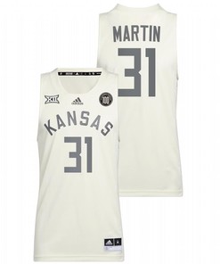Cam Martin 31 White Kansas Jayhawks 2022 College Basketball Reverse Retro Jersey