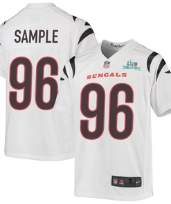 Cam Sample 96 Cincinnati Bengals Super Bowl LVII Champions Youth Game Jersey - White