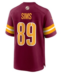 Cam Sims Washington Commanders Game Jersey - Burgundy