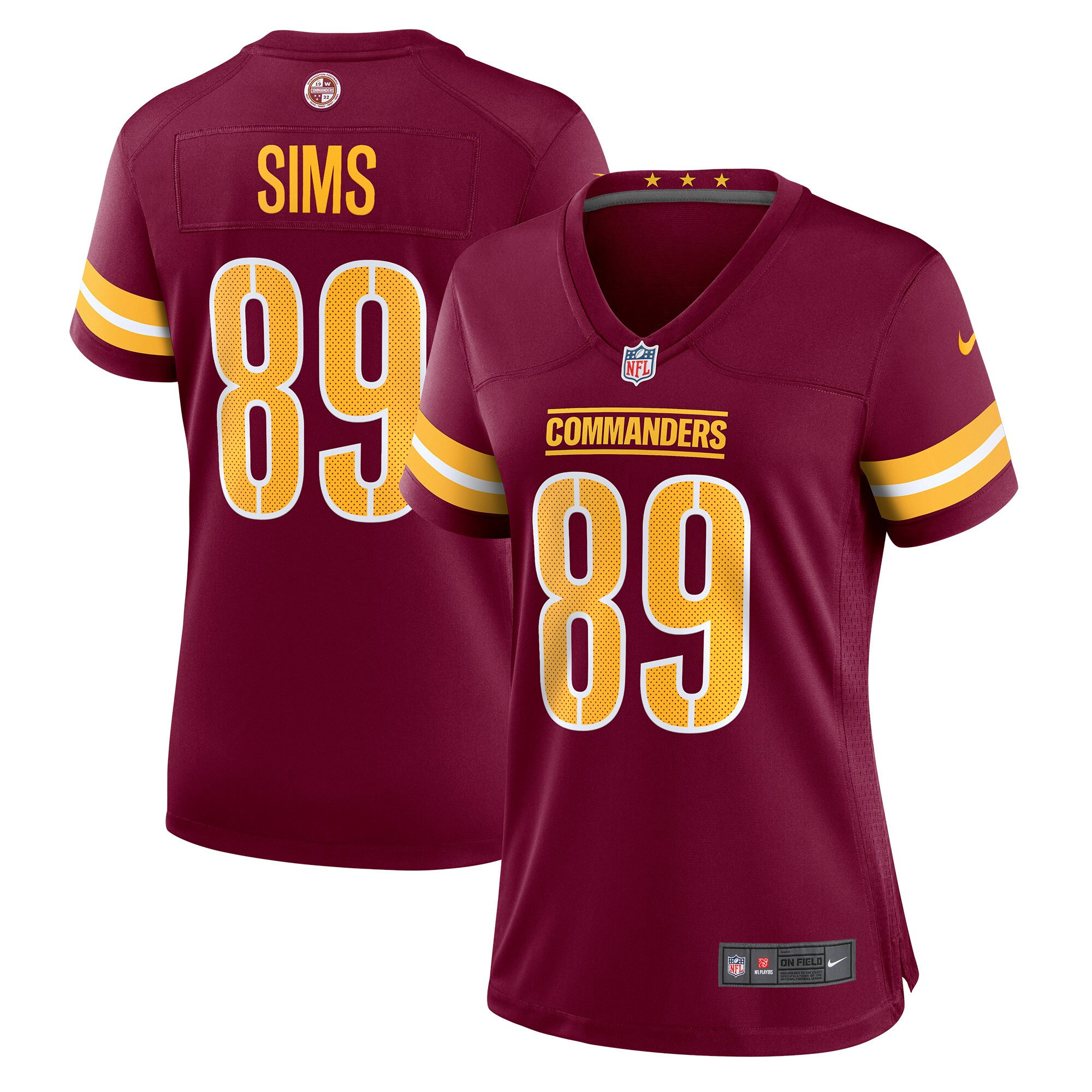 Cam Sims Washington Commanders Womens Game Jersey - Burgundy Nfl