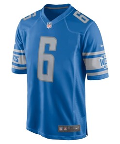 Cam Sutton 6 Detroit Lions Men Game Jersey - Blue
