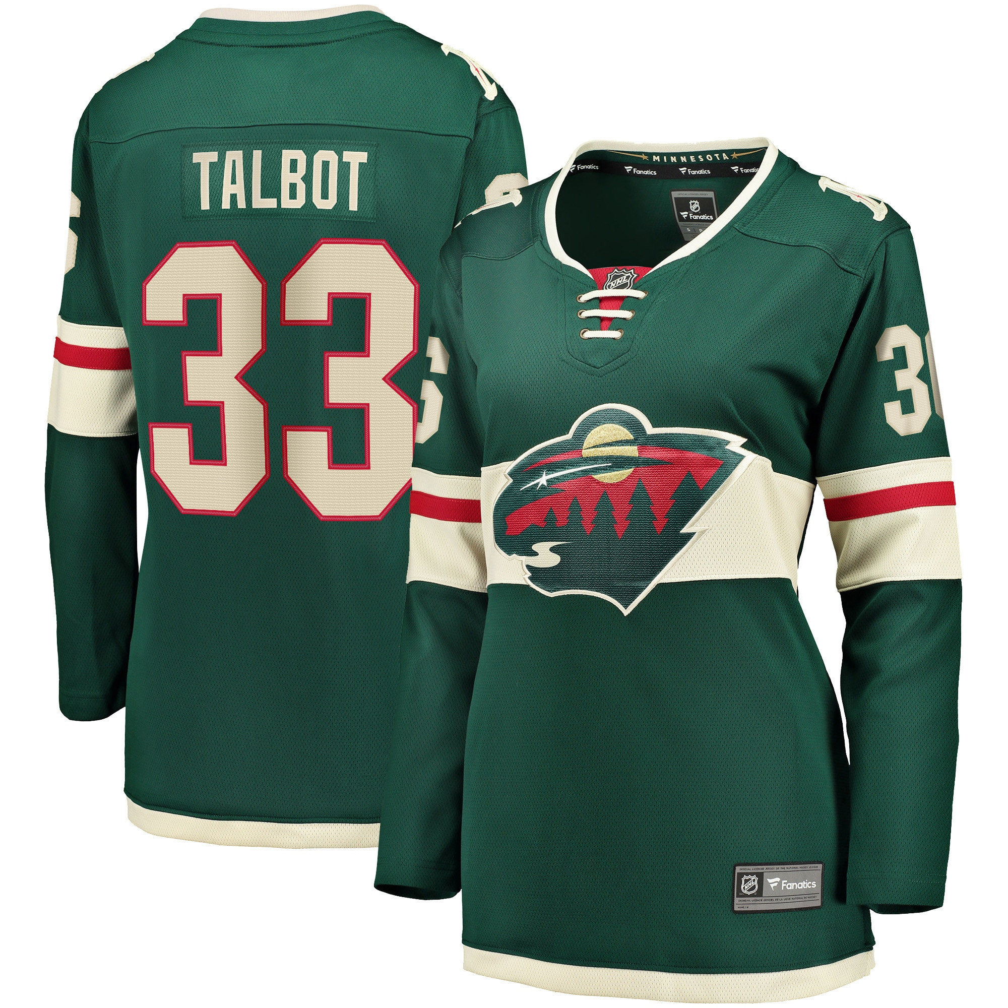 Cam Talbot Minnesota Wild Fanatics Branded Womens Breakaway Player Jersey - Green Nhl
