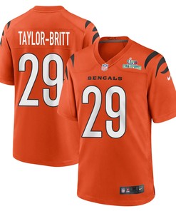 Cam Taylor-Britt 29 Cincinnati Bengals Super Bowl LVII Champions Men Alternate Game Jersey - Orange