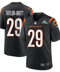 Cam Taylor-Britt 29 Cincinnati Bengals Super Bowl LVII Champions Men Game Jersey - Black