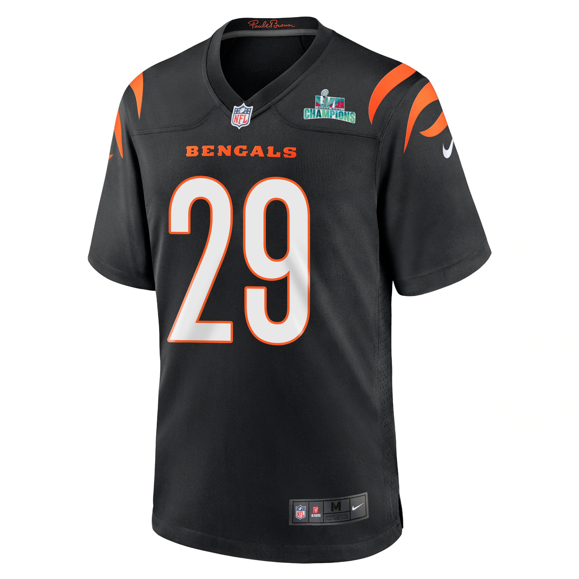 Cam Taylor-Britt 29 Cincinnati Bengals Super Bowl LVII Champions Men Game Jersey - Black