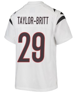 Cam Taylor-Britt 29 Cincinnati Bengals Super Bowl LVII Champions Youth Game Jersey - White