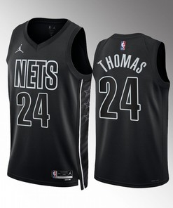Cam Thomas 24 Brooklyn Nets Black 2022-23 Statement Edition Men Jersey Swingman