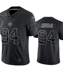 Cameron Jordan 94 New Orleans Saints Black Reflective Limited Jersey - Men