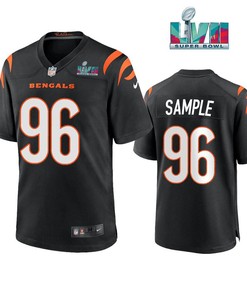 Cameron Sample 96 Cincinnati Bengals Super Bowl LVII Men Game Jersey