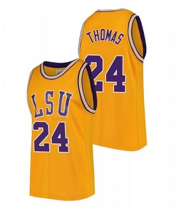Cameron Thomas 24 LSU Tigers Gold College Basketball 2023 Draft Prospect Jersey