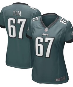 Cameron Tom 67 Philadelphia Eagles Women's Game Player Jersey - Midnight Green