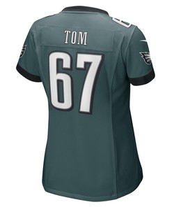 Cameron Tom 67 Philadelphia Eagles Women's Game Player Jersey - Midnight Green