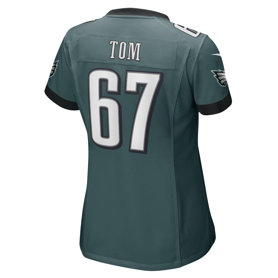 Cameron Tom 67 Philadelphia Eagles Women's Game Player Jersey - Midnight Green