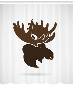 Canadian Deer Head Animal Print Shower Curtain for Bathroom