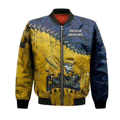 Canisius Golden Griffins Bomber Jacket Grunge Polynesian Tattoo- NCAA