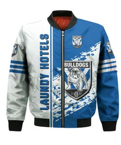 Canterbury-Bankstown Bulldogs Bomber Jacket Quarter Style - NRL