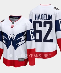 Carl Hagelin 62 Washington Capitals 2023 Jersey Stadium White Primegreen