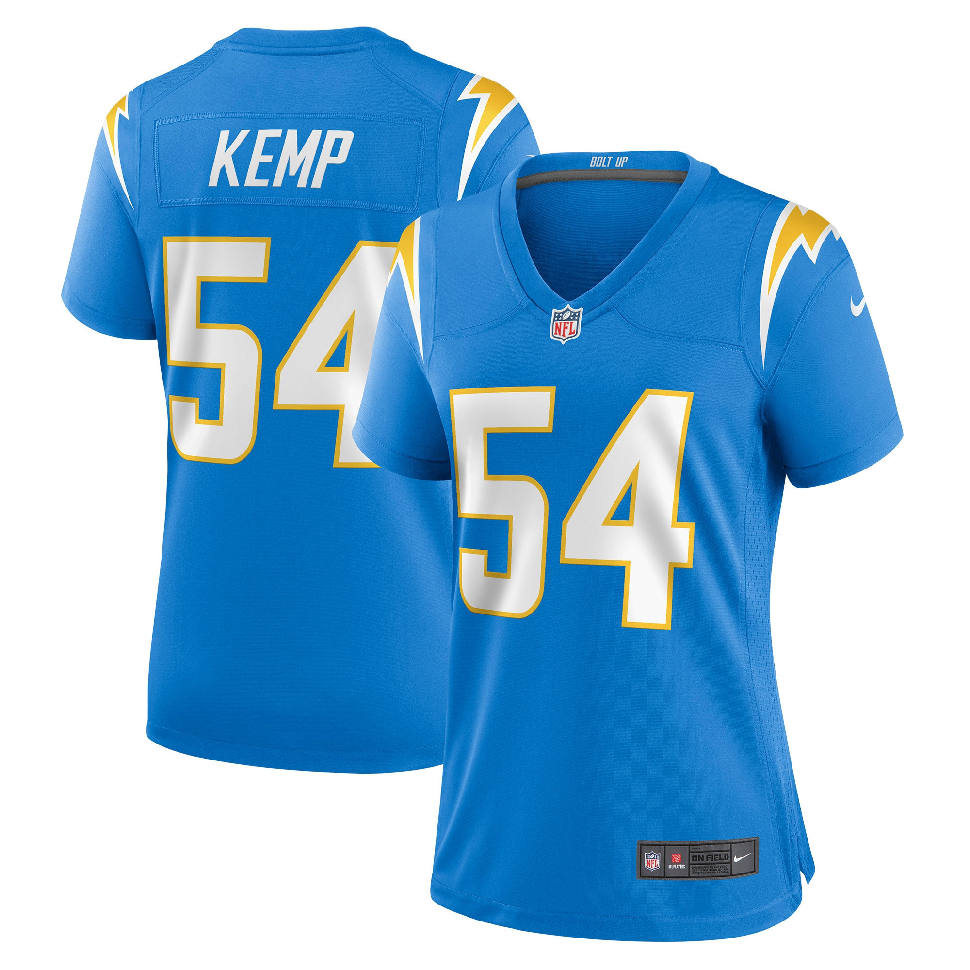 Carlo Kemp Los Angeles Chargers Womens Game Player Jersey - Powder Blue Nfl