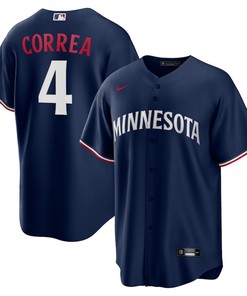 Carlos Correa 4 Minnesota Twins Team Logo Alternate Men Jersey - Navy