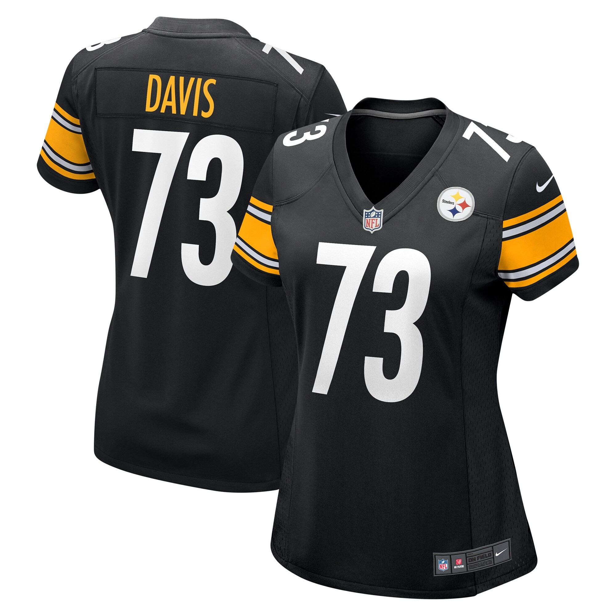 Carlos Davis Pittsburgh Steelers Womens Game Jersey - Black Nfl