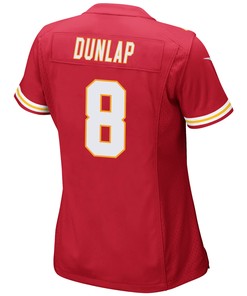 Carlos Dunlap 8 Kansas City Chiefs Super Bowl LVII Champions 3 Stars Women Game Jersey - Red