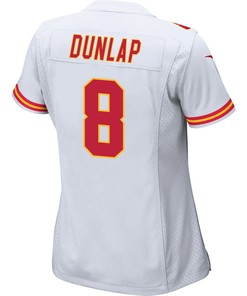 Carlos Dunlap 8 Kansas City Chiefs Super Bowl LVII Champions 3 Stars Women Game Jersey - White
