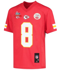Carlos Dunlap 8 Kansas City Chiefs Super Bowl LVII Champions 3 Stars Youth Game Jersey - Red