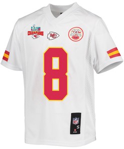 Carlos Dunlap 8 Kansas City Chiefs Super Bowl LVII Champions 3 Stars Youth Game Jersey - White