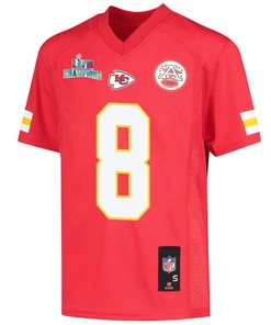 Carlos Dunlap 8 Kansas City Chiefs Super Bowl LVII Champions Youth Game Jersey - Red