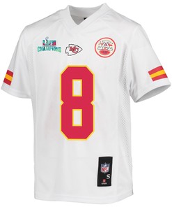 Carlos Dunlap 8 Kansas City Chiefs Super Bowl LVII Champions Youth Game Jersey - White