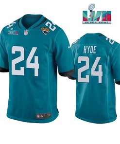 Carlos Hyde 24 Jacksonville Jaguars Super Bowl LVII Super Bowl LVII Teal Men Game Jersey