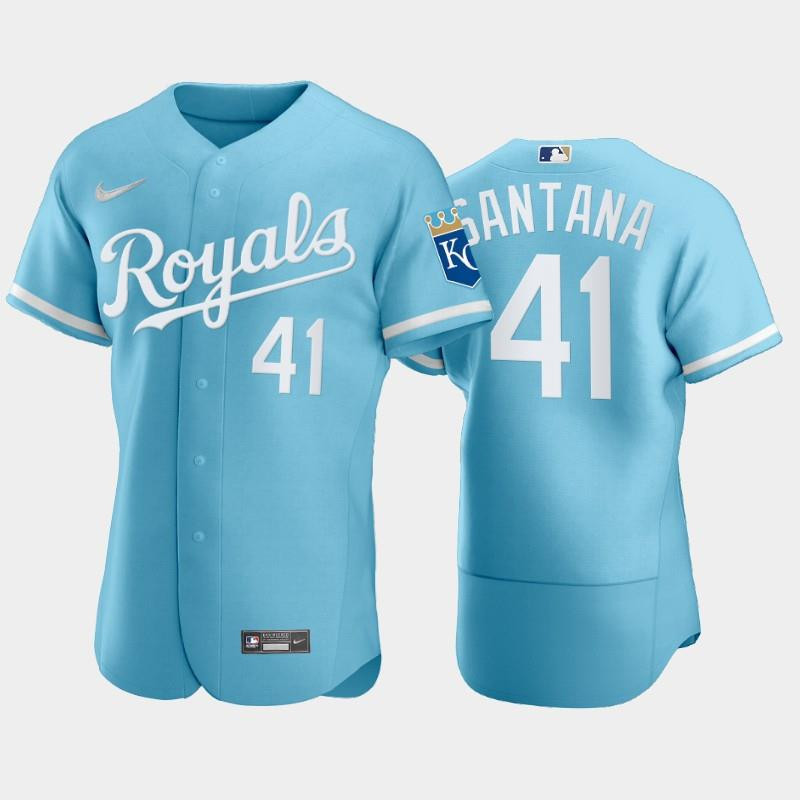 Carlos Santana 41 Kansas City Royals 2022-23 Powder Blue Men's Jersey